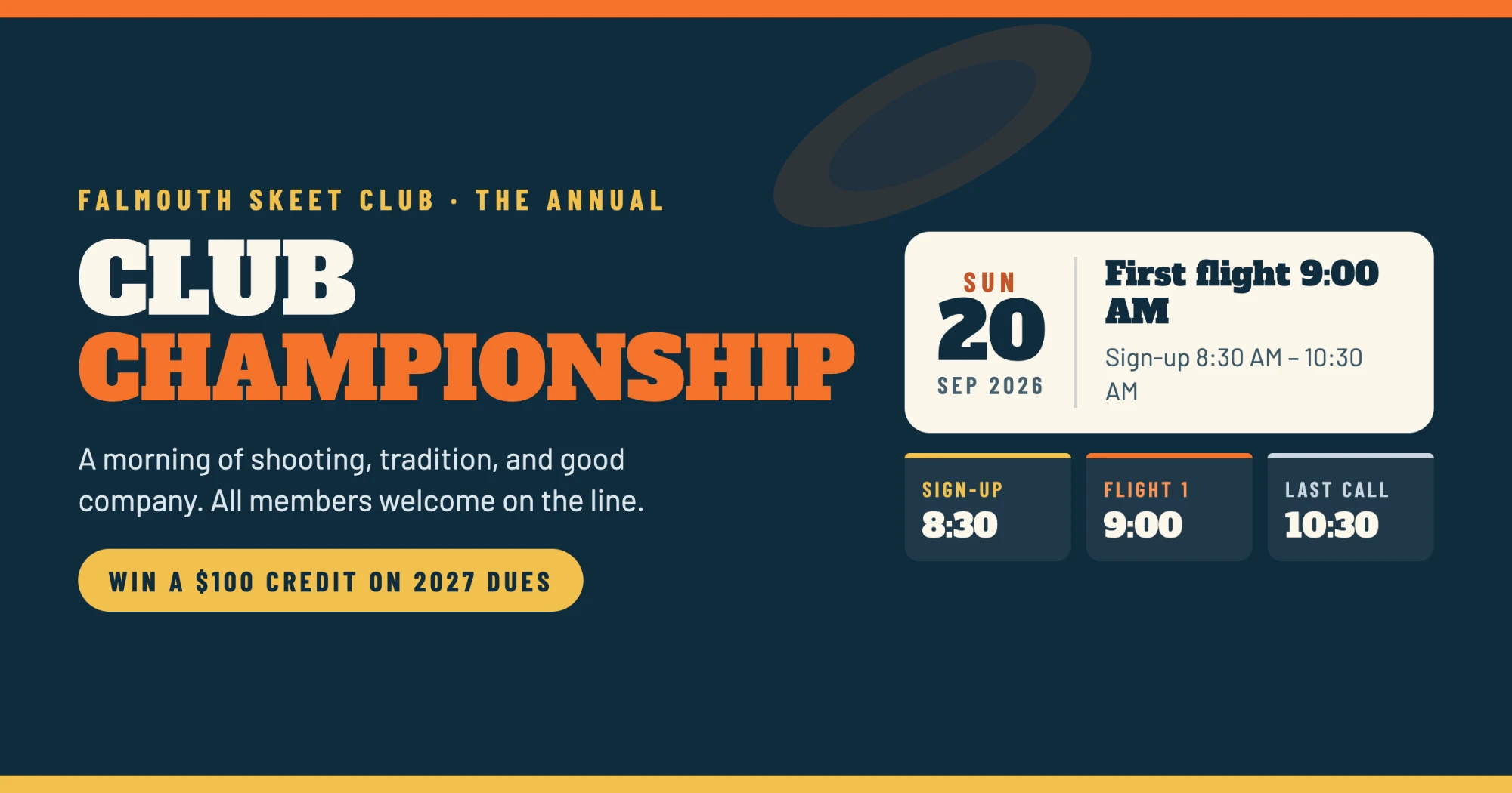 Flyer for the Annual Club Championship, Sunday September 20 2026, first flight at 9am